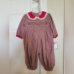 NWT Vintage Petit Ami Smocked Christmas Jumper Girls 3 Months